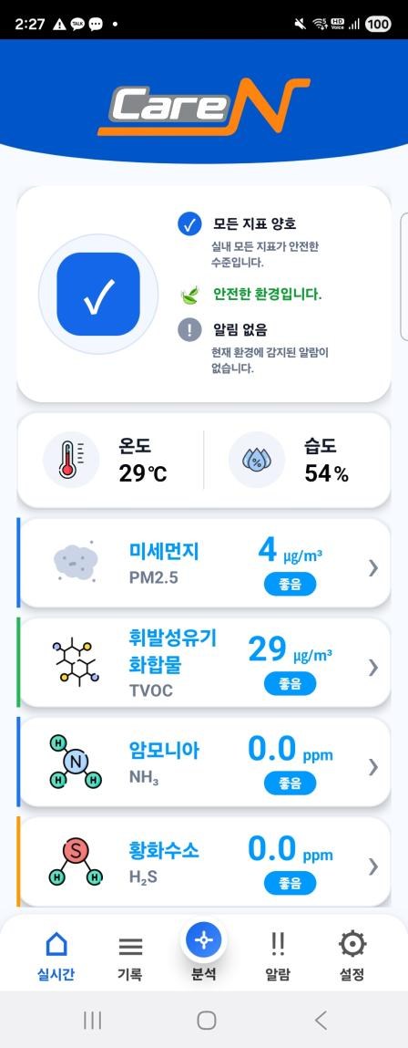 CareN 실시간 화면